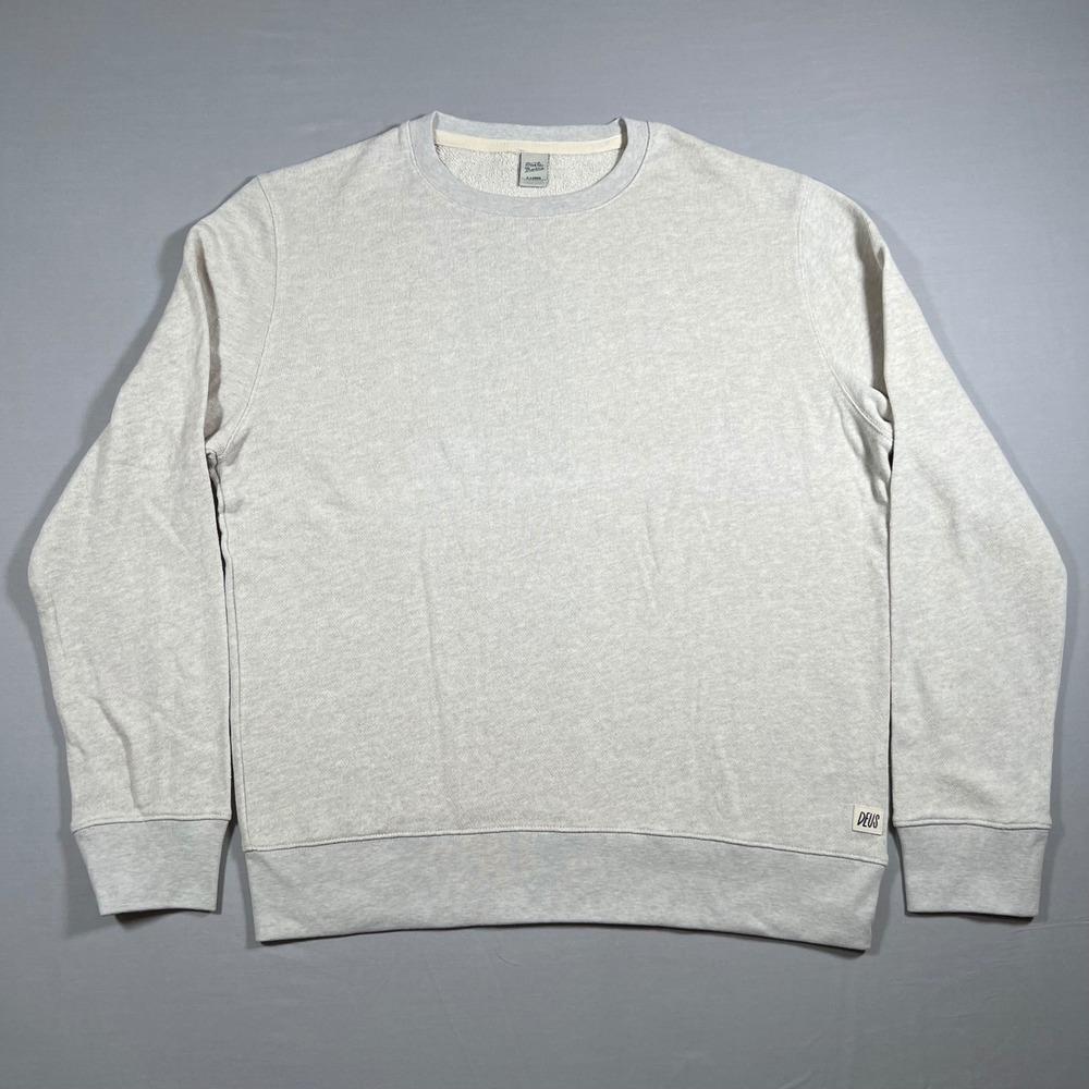 Deus Ex Machina Mens Surf Crew Sweatshirt Heather Gray Cotton XL